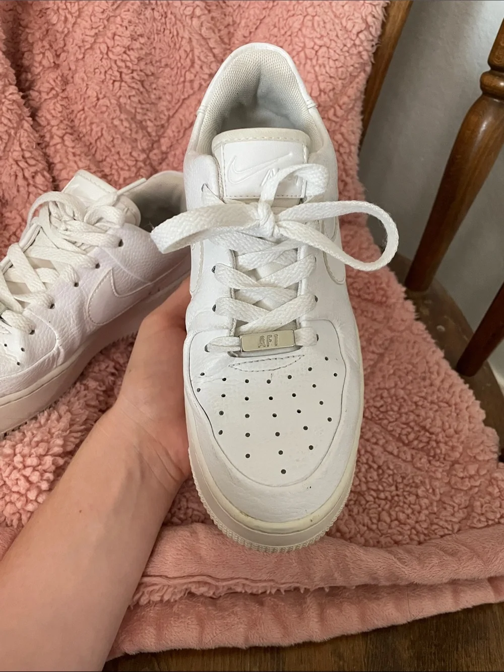 Nike Air Force 1 White Platform Leather Sneakers